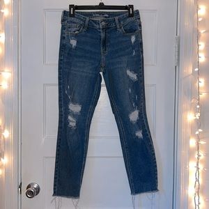 Blue, Old Navy, Mid-rise rockstar super skinny, size 6